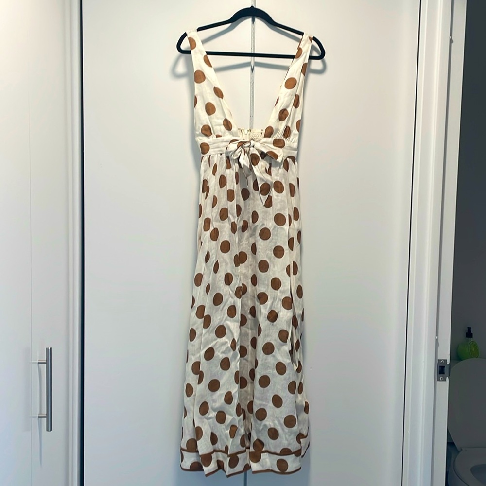 GORGEOUSSS polka dot ZIMMERMAN empire tie front long dress- brand new!!!